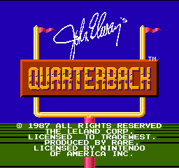 John Elway's Quarterback back cover for NES